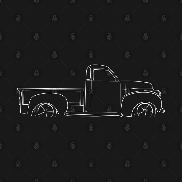 Studebaker Pickup - profile stencil, white by mal_photography