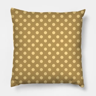 Beige Polka Dots Pattern on Brown Background Pillow