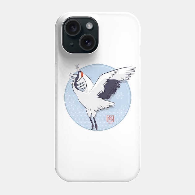 Japanese Red Crane Phone Case by Vilflo_store