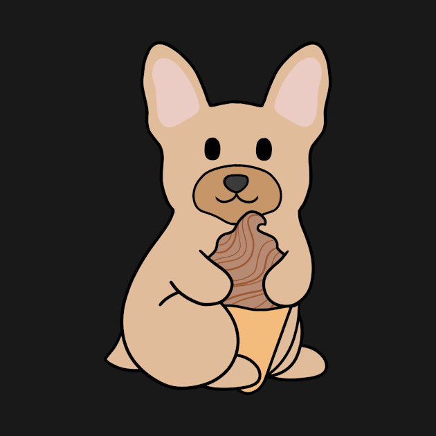 Cream French Bulldog Ice Cream Chocolate by BiscuitSnack