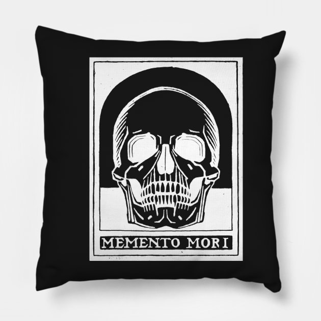 Memento Mori - "Remember Death" (white version) Pillow by metaphysical