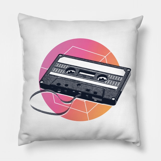 Retro Cassette Pillow by madeinchorley