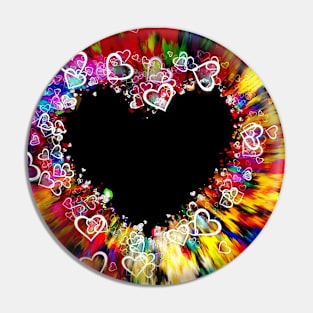 Multiple hearts in overall colourful heart design Pin