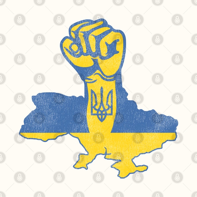 Ukraine Strong Distressed Raised Fist by darklordpug