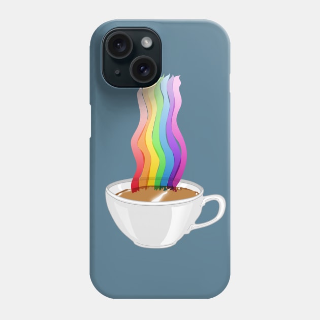 Rainbow Steaming Coffee Cup Phone Case by NaturalDesign
