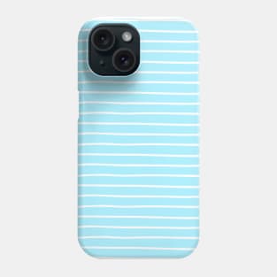 Aqua Blue & White Handdrawn Stripe Phone Case