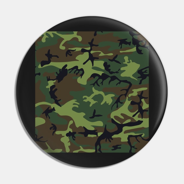 Green Woodland Military Camo Pin by 3QuartersToday