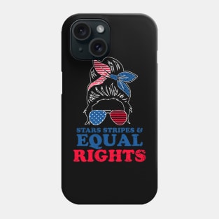 Retro Pro Choice Messy Bun Women's Stars Stripes Equal Rights Phone Case