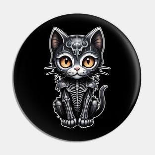 Black Skeleton Cat 4 Pin