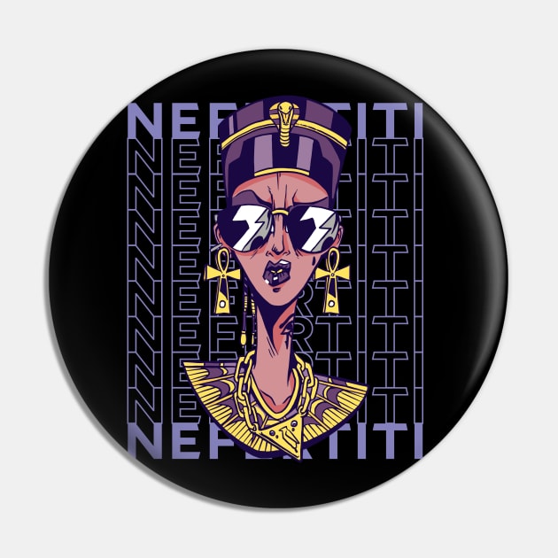 Retro Nefertiti Funny Egyptian History Teacher Archeologist Pin by Emmi Fox Designs