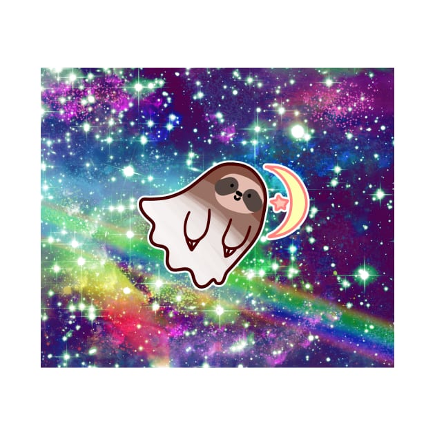 Ghost Sloth - Rainbow Space by saradaboru