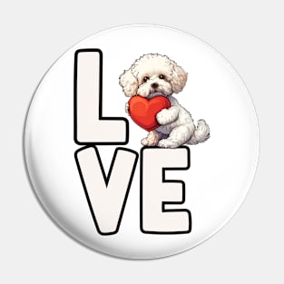 Love Bichon Frise Pin