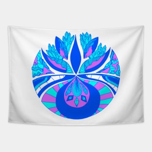 Blue Abstract Motif Tapestry