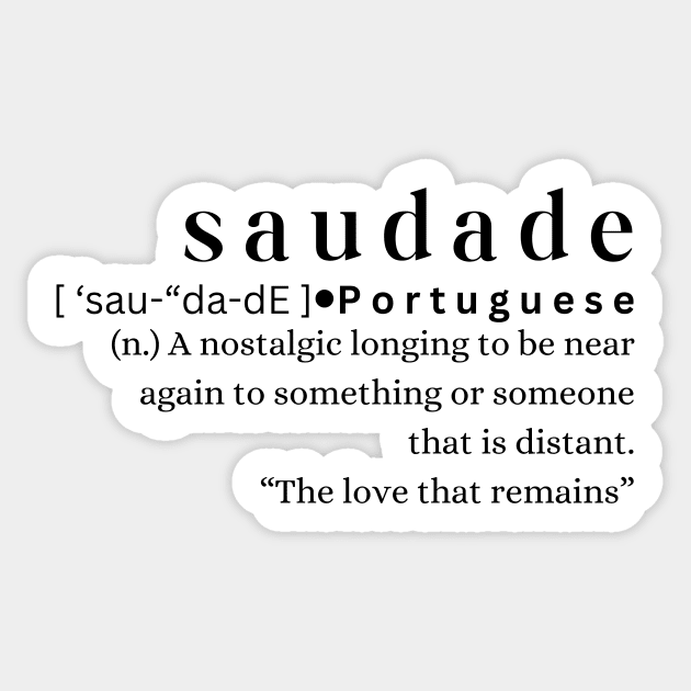 Saudade - Portuguese Word Definition | Poster