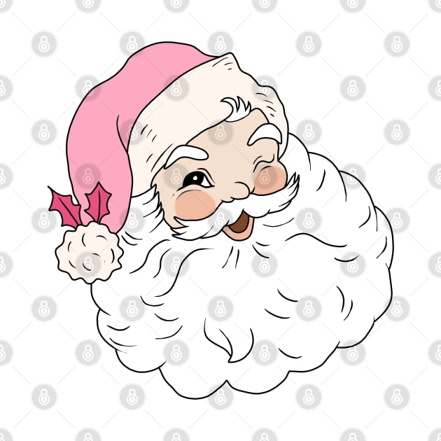 Retro Vintage Pink Santa Claus by valentinahramov