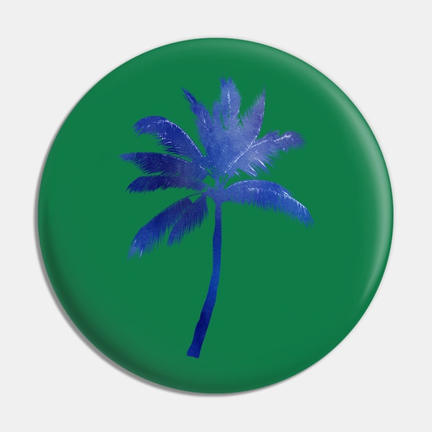 Blue Palm tree Pin by Seven Trees Design