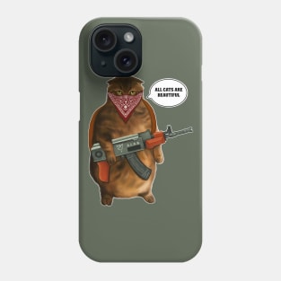 Cat with gun acab Phone Case