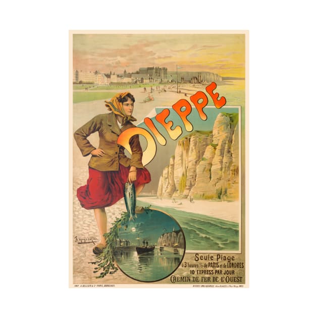 Dieppe France Vintage Travel Poster 1900 by vintagetreasure