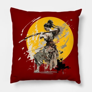 Female Martial Painting Pillow