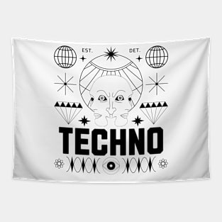 TECHNO  - Face The Tech (black) Tapestry