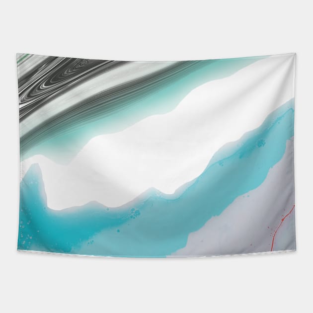 Summer Vibes Marble Waves Tapestry by ArticArtac