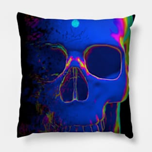 psychedelic fading skull Pillow