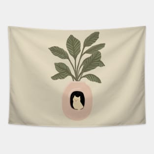 Hidden cat Calathea plants house penthouse Tapestry