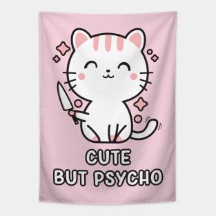 Kawaii Cute but Psycho Cat Tapestry