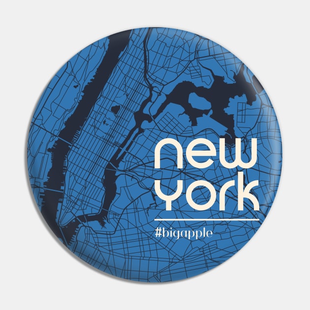 Bigapple in Blue Pin by SM Shirts