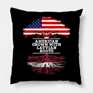 American Grown With Latvian Roots - Gift for Latvian From Latvia Pillow