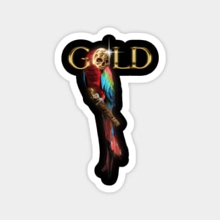 GOLD Parrot Magnet