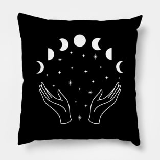 Moon Witch - White Design Pillow