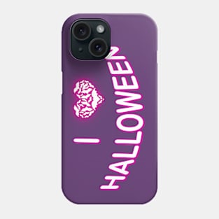 I Love Halloween (Batty Love Heart) Purple White Phone Case