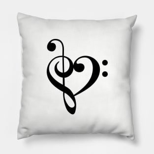 I love music, treble heart Pillow