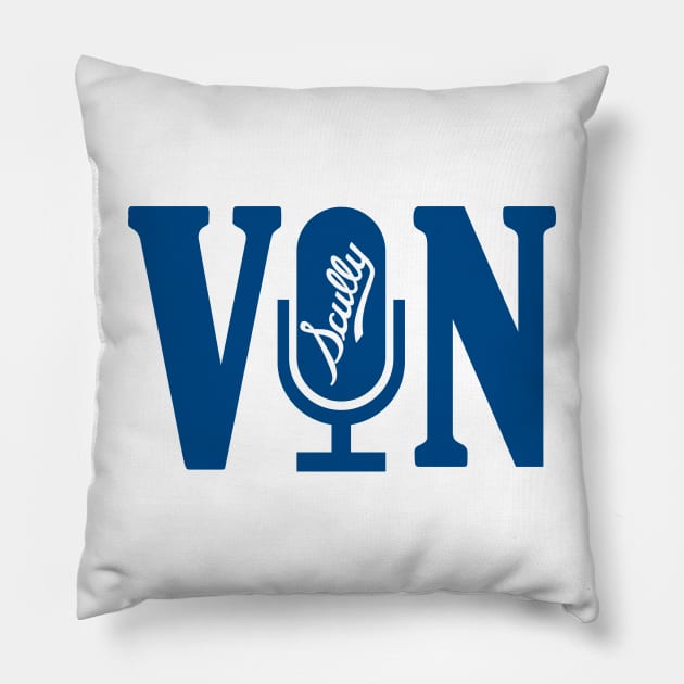 Vin Scully Microphone Pillow by LMW Art
