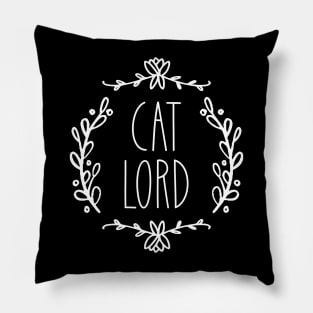 Cat Lord | Ornate | White Pillow