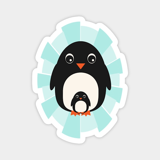 Baby and daddy penguins Magnet by HelenDesigns