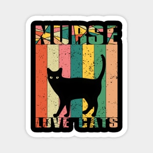 Nurse Who Loves Cats Retro Sunset Magnet