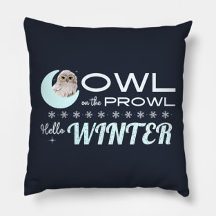 Winter's Watch: Owl On The Prowl Pillow