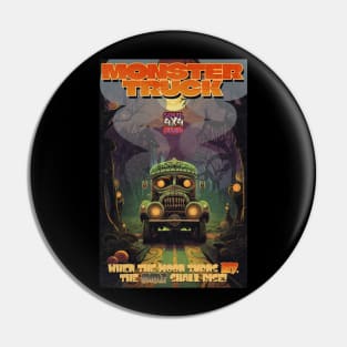 Halloween Monster Truck Red Moon, Smoke Rising Pin