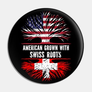 American Grown with Swiss Roots USA Flag Pin