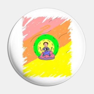 Meditator blending background - no fish Pin