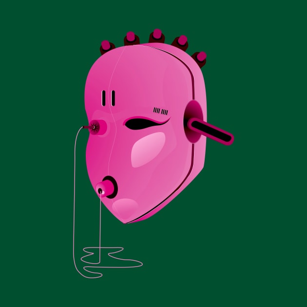 Cyber Mask Plug AI Cyborg Pink Future Gift Funny by Samcyo