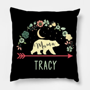 Tracy Name Gift Floral Personalized Mama Bear Pillow