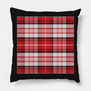 Scottish tartan, black, white and red Pillow