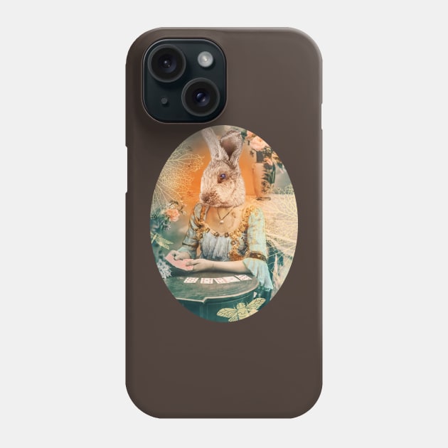 Go Ask Alice White Rabbit blue orange Phone Case by sandpaperdaisy