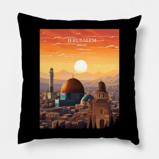 Jerusalem, Israel, city view Travel Art Pillow