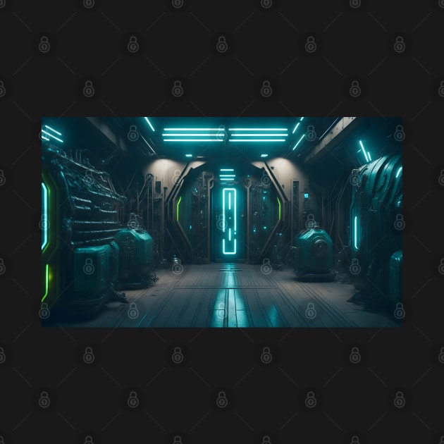 Spaceship futuristic interior by WODEXZ