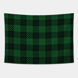 Checker Tartan Green and Black Tapestry