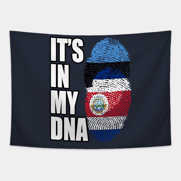 Costa Rican And Estonian Mix DNA Flag Heritage Tapestry by Just Rep It!!